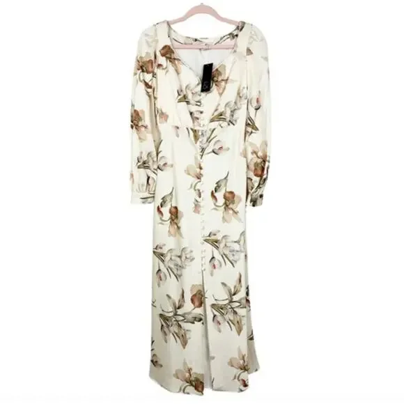 SACHIN + BABI Dress Size 8 NEW AMY Eggshell Venetia Petals Floral Satin - Picture 4 of 9